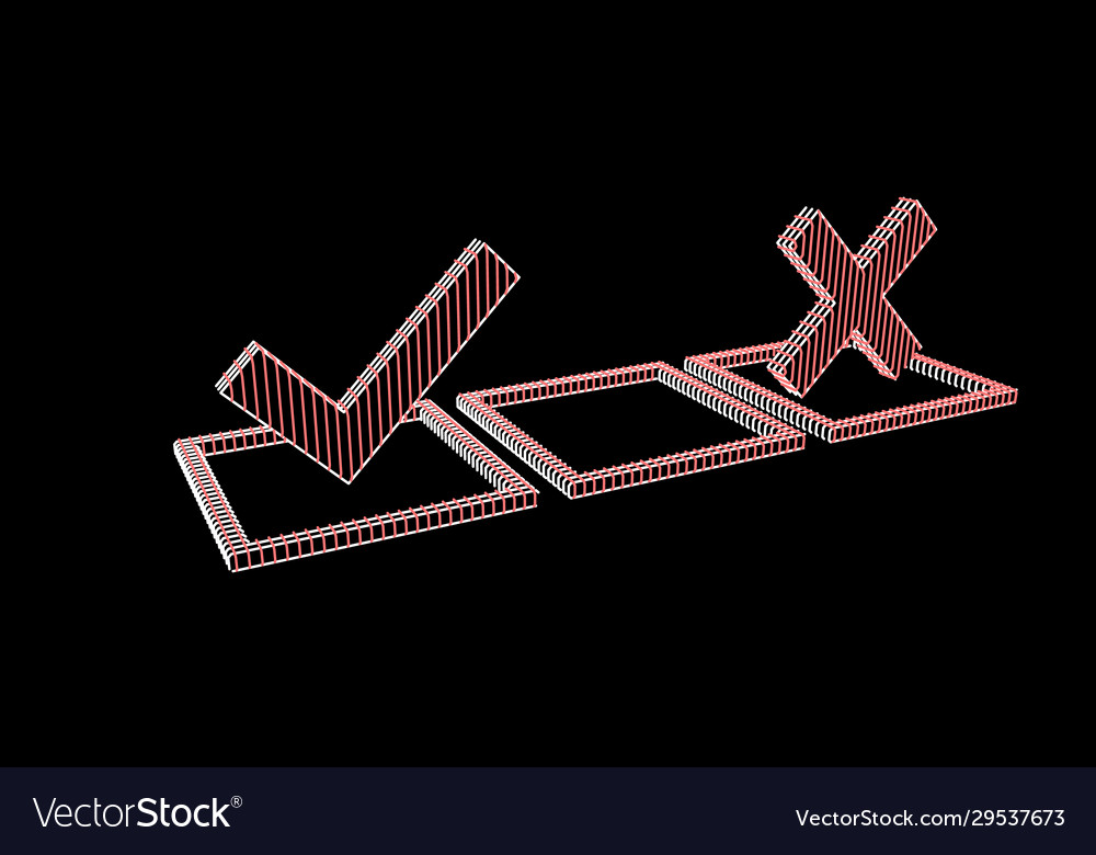 Checkmark icons lines tick and cross sign Vector Image Checkmark icons lines tick and cross sign