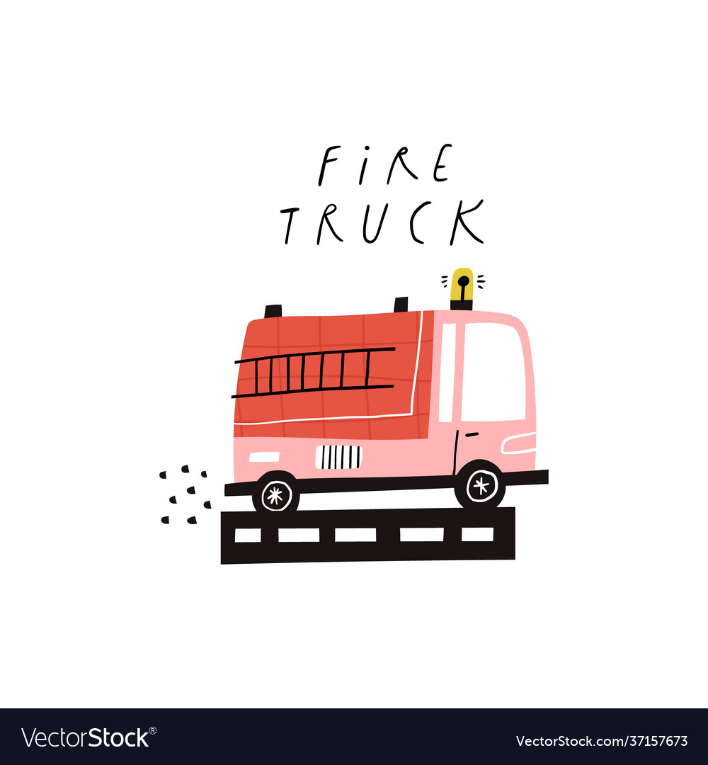 Cute Cartoon Fire Truck