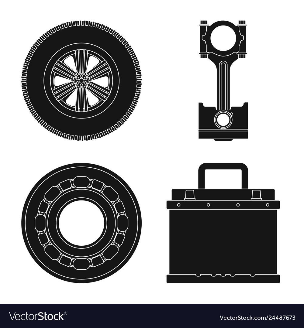 Design of auto and part sign set vector image Design of auto and part sign set