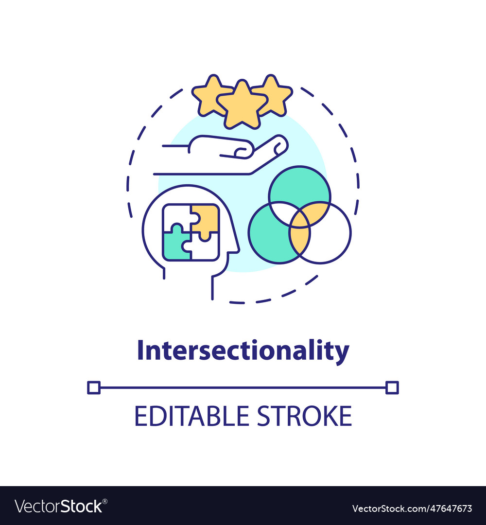 Intersectionality concept icon vector image Intersectionality concept icon