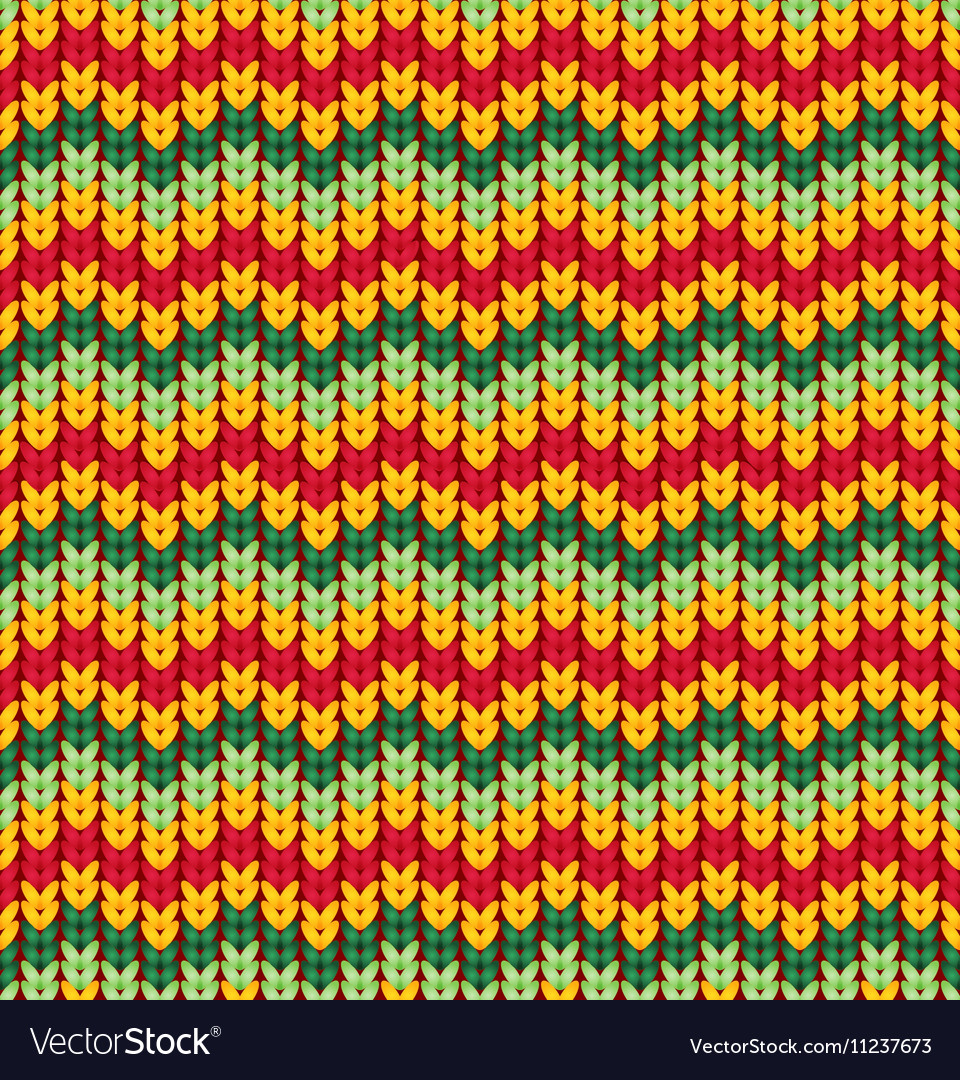 Knitter seamless pattern with stripes and zigzag