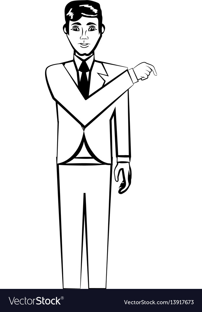 Man character posture line