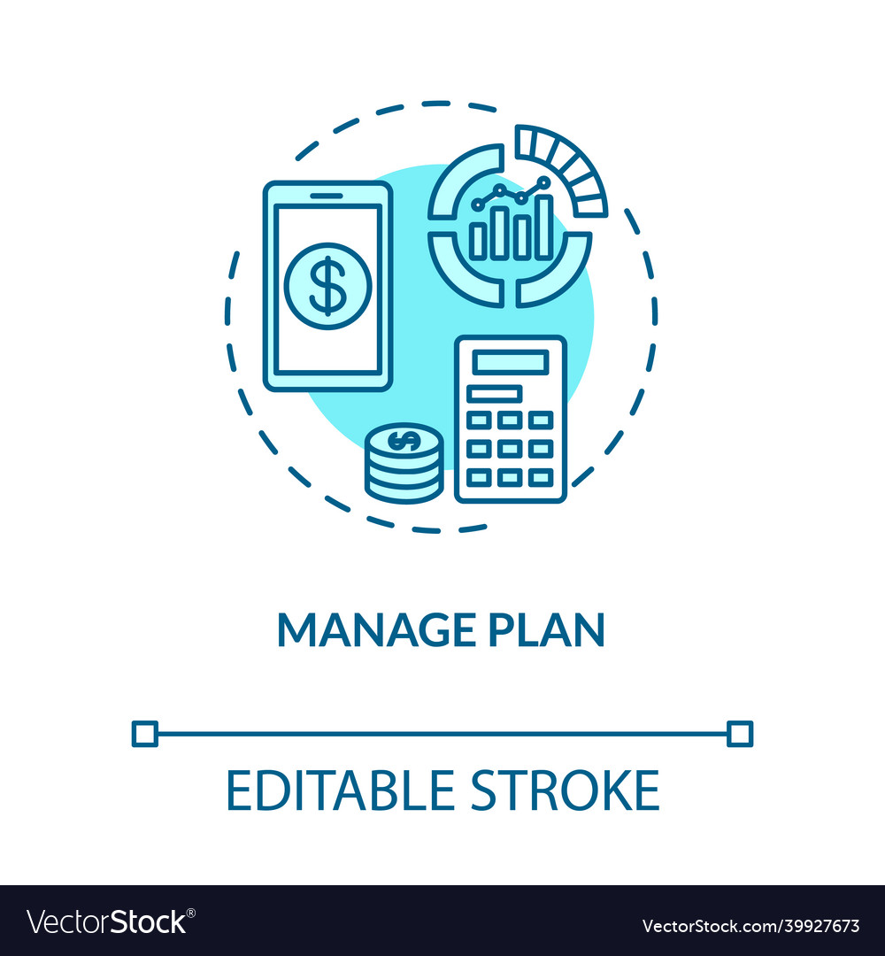 Manage plan turquoise concept icon internet Vector Image