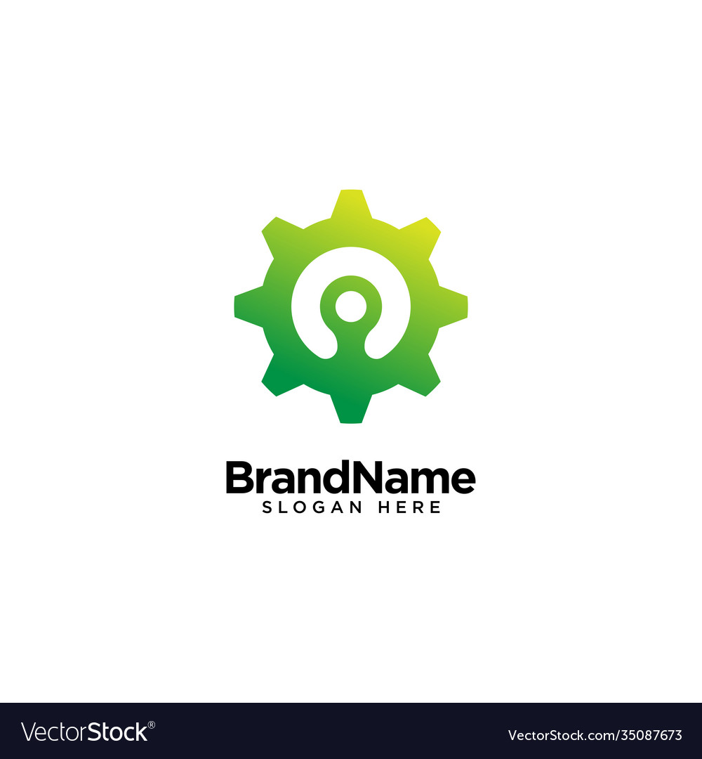 Mechanical gear pin logo design