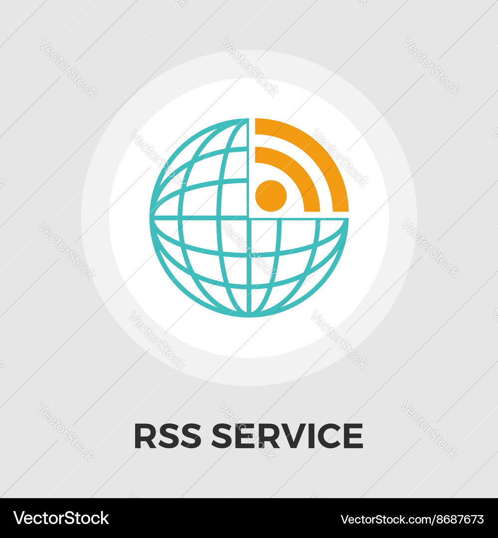 Rss flat icon Royalty Free Vector Image - VectorStock