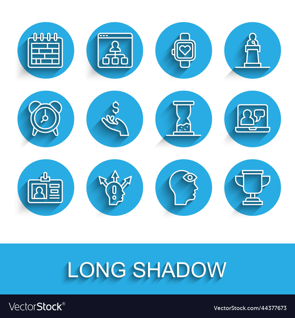 Set line identification badge project team base vector image Set line identification badge project team base