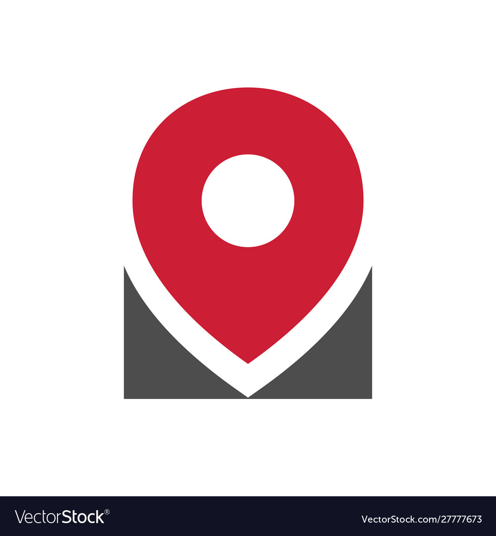 Simple gps pointer logo location pin icon design