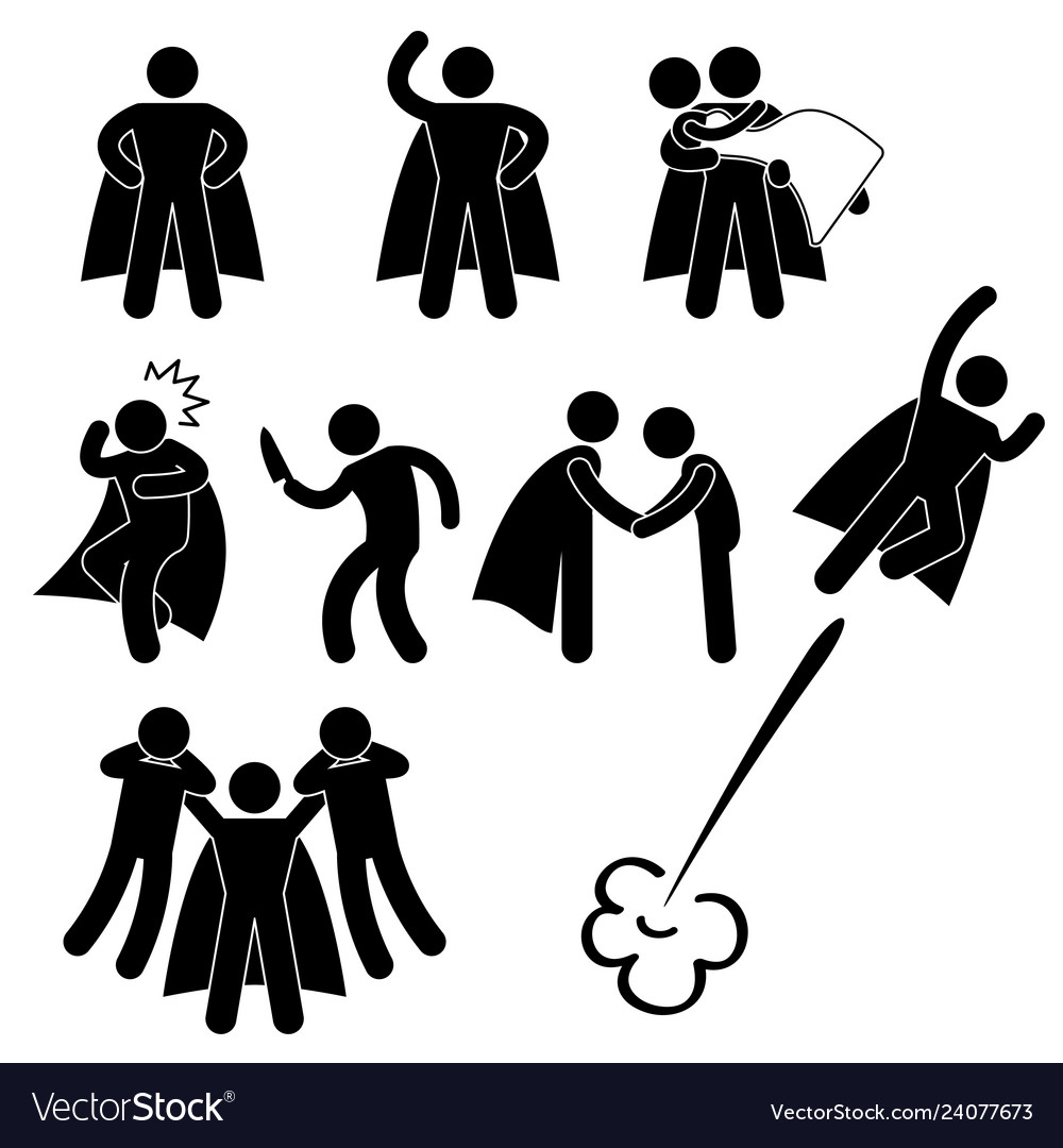 Superhero stick man Royalty Free Vector Image - VectorStock