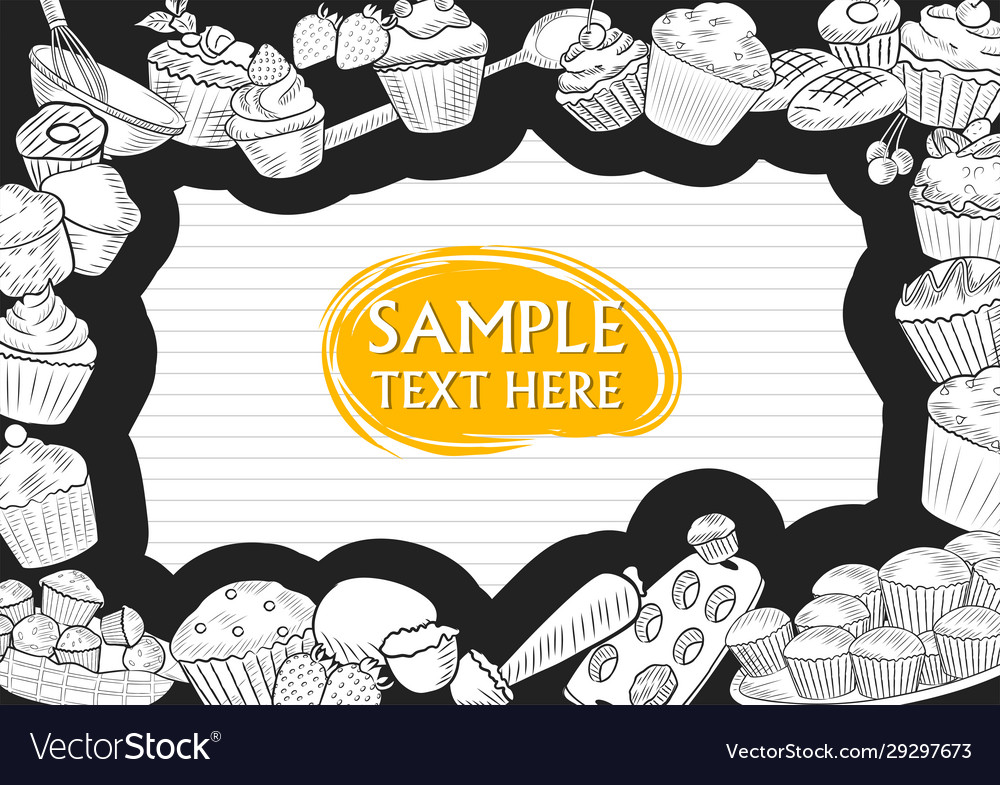 Template different types muffin for menu