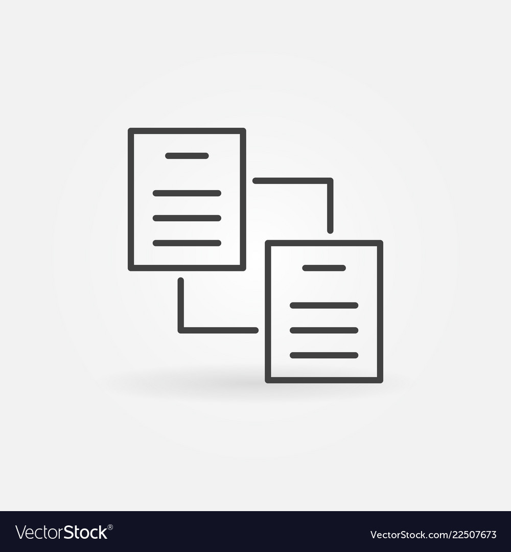 Two document papers outline minimal icon