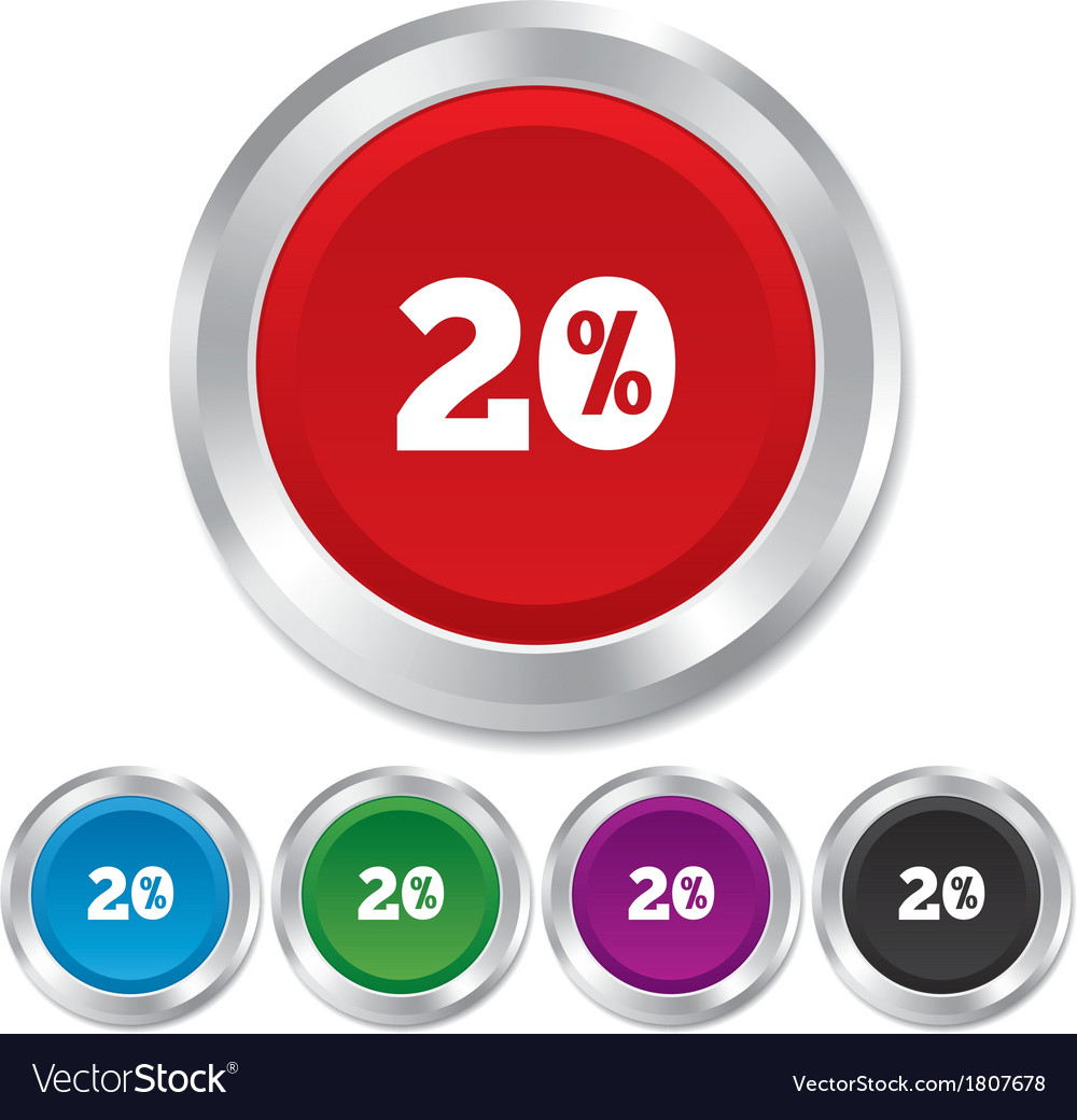 20 percent discount sign icon sale symbol
