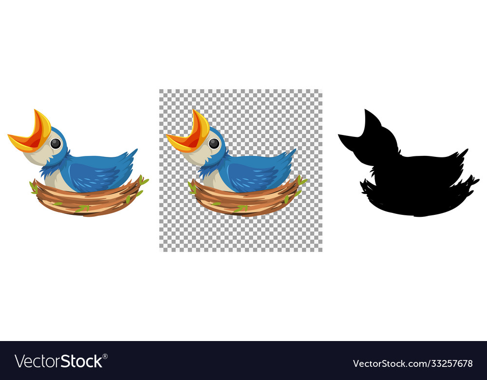 Bird chicks cartoon character