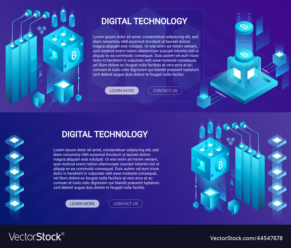 Cryptocurrency bitcoin blockchain isometric