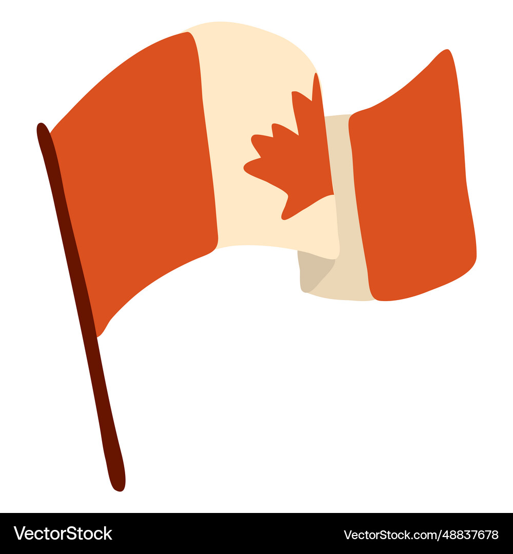 Flag canada leaf maple flat Royalty Free Vector Image