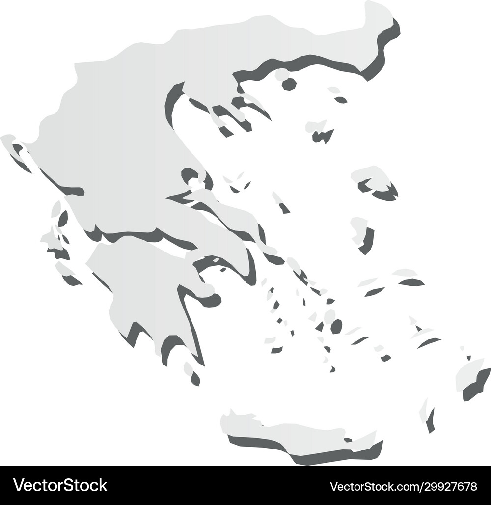 Greece grey silhouette map country Royalty Free Vector