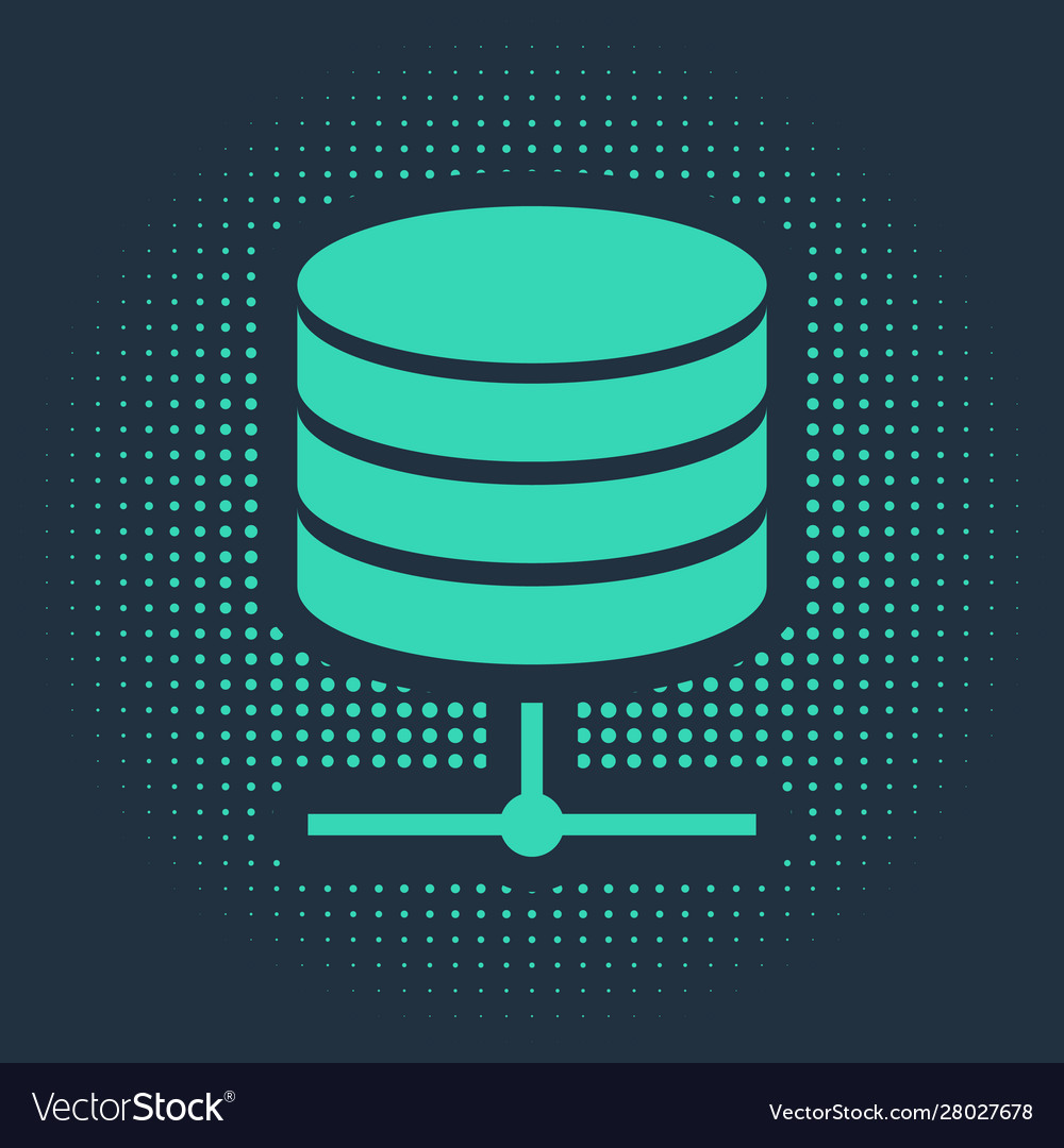 Green server data web hosting icon isolated