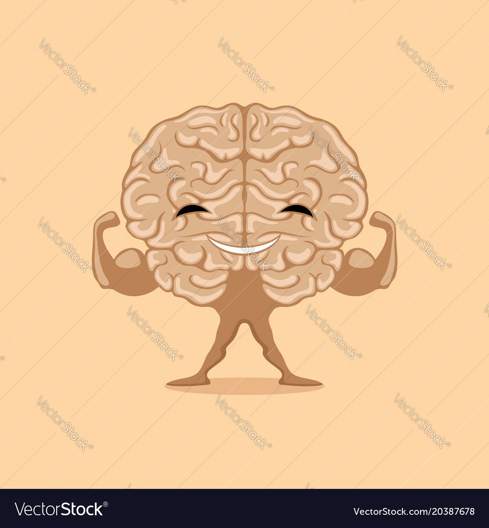 Happy strong brain Royalty Free Vector Image - VectorStock Happy strong brain Royalty Free Vector Image - VectorStock