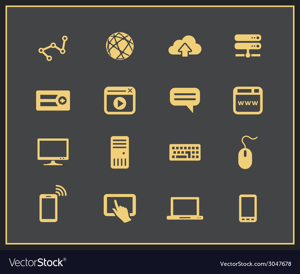 Internet and Web icon set Royalty Free Vector Image