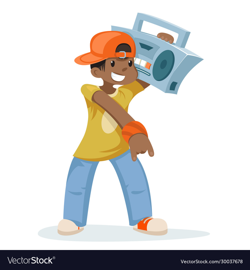 Modern Street Music Record Player Cartoon Vector Image