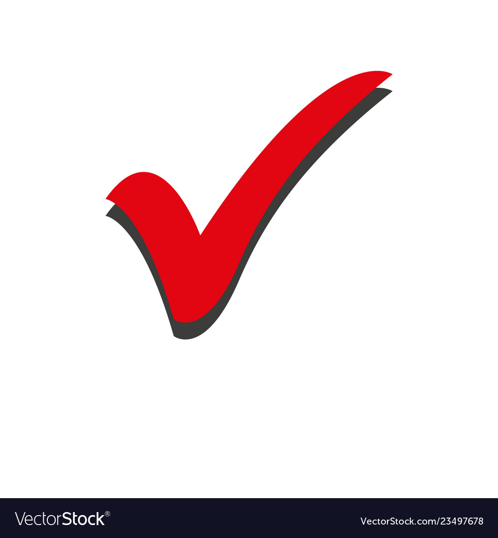 Red check mark icon tick symbol in color Vector Image