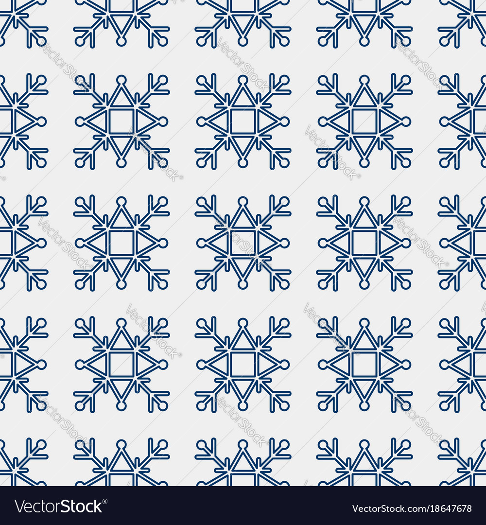 Seamless pattern of geometric snowflake square