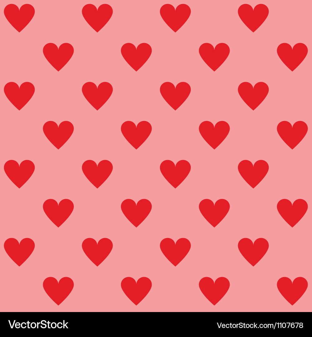 Seamless red hearts pattern Royalty Free Vector Image