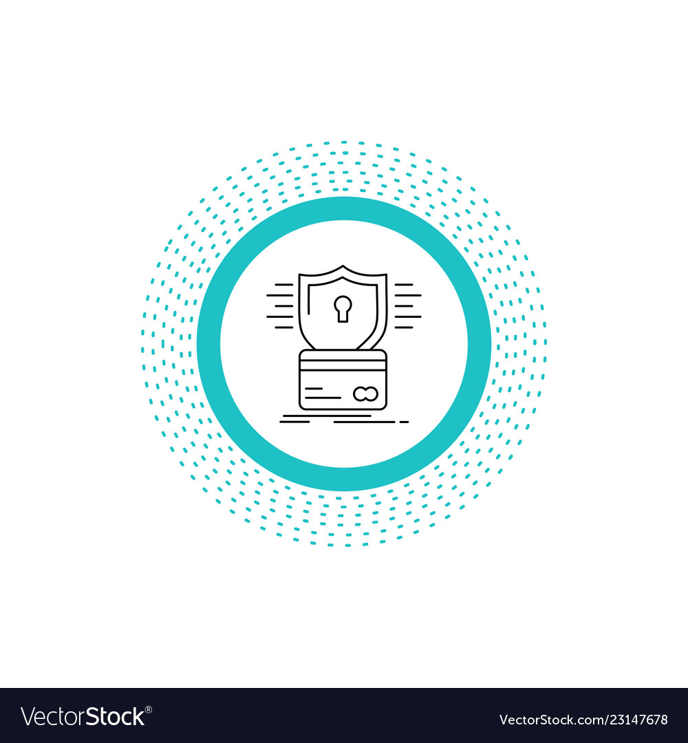 Security credit card hacking hack line icon vector image Security credit card hacking hack line icon