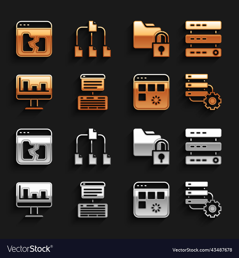 Serverdaten Webhosting und Getriebelade festlegen vector image Serverdaten Webhosting und Getriebelade festlegen