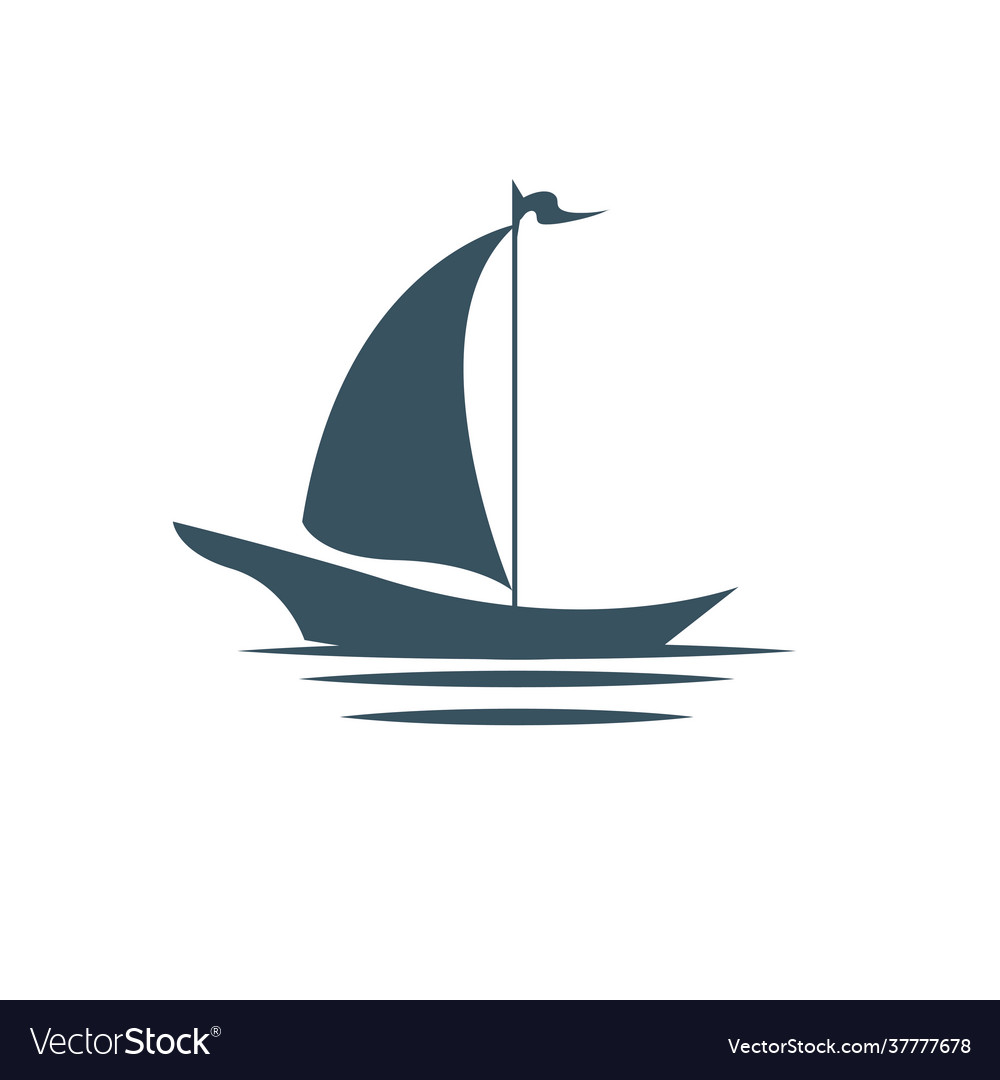 Silhouette dhow logo design traditional