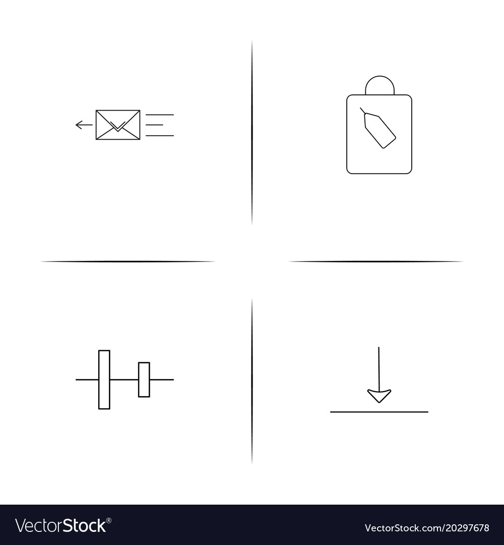 Web and text simple linear icon setsimple outline