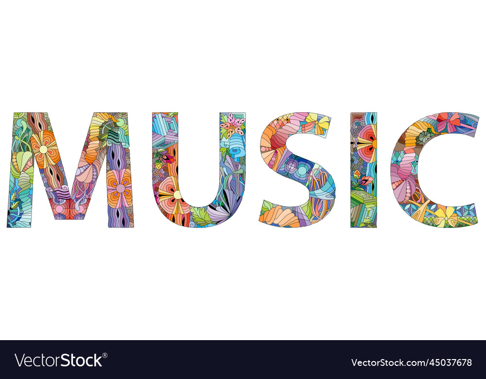 Word music decorative entangle object