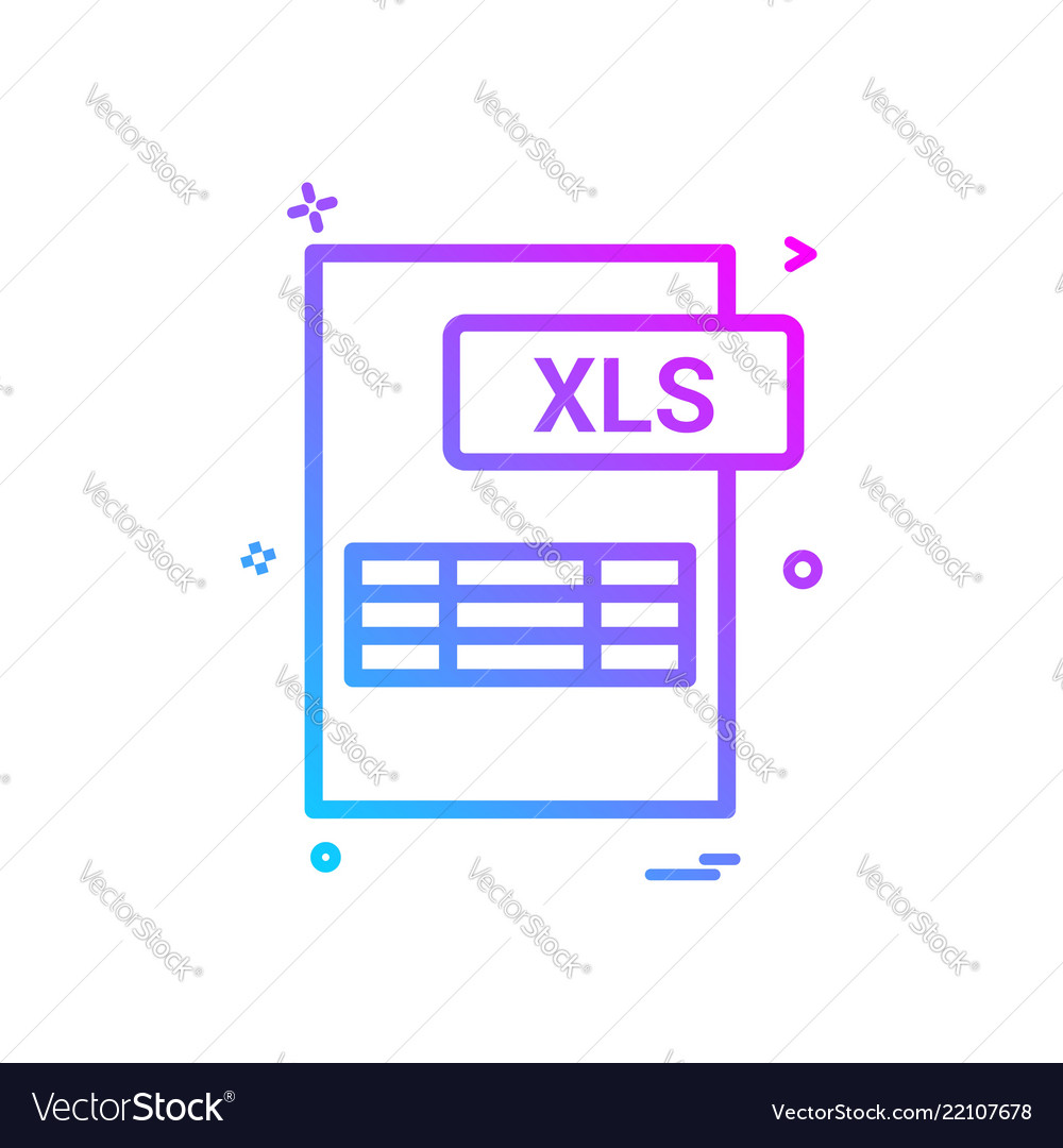 Xls file format icon design