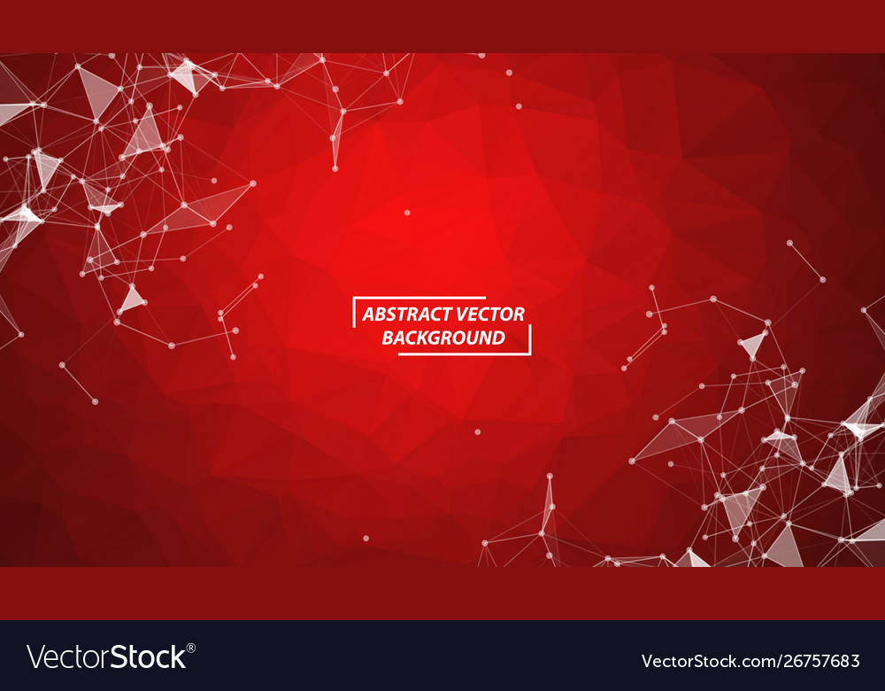 Abstract polygonal space dark background with red vector image Abstract polygonal space dark background with red