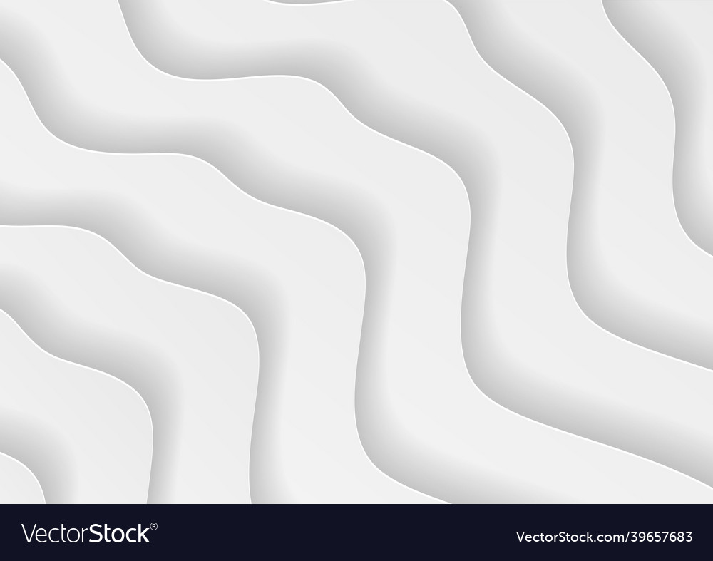 Abstract white wave background with papercut style Vector Image Abstract white wave background with papercut style