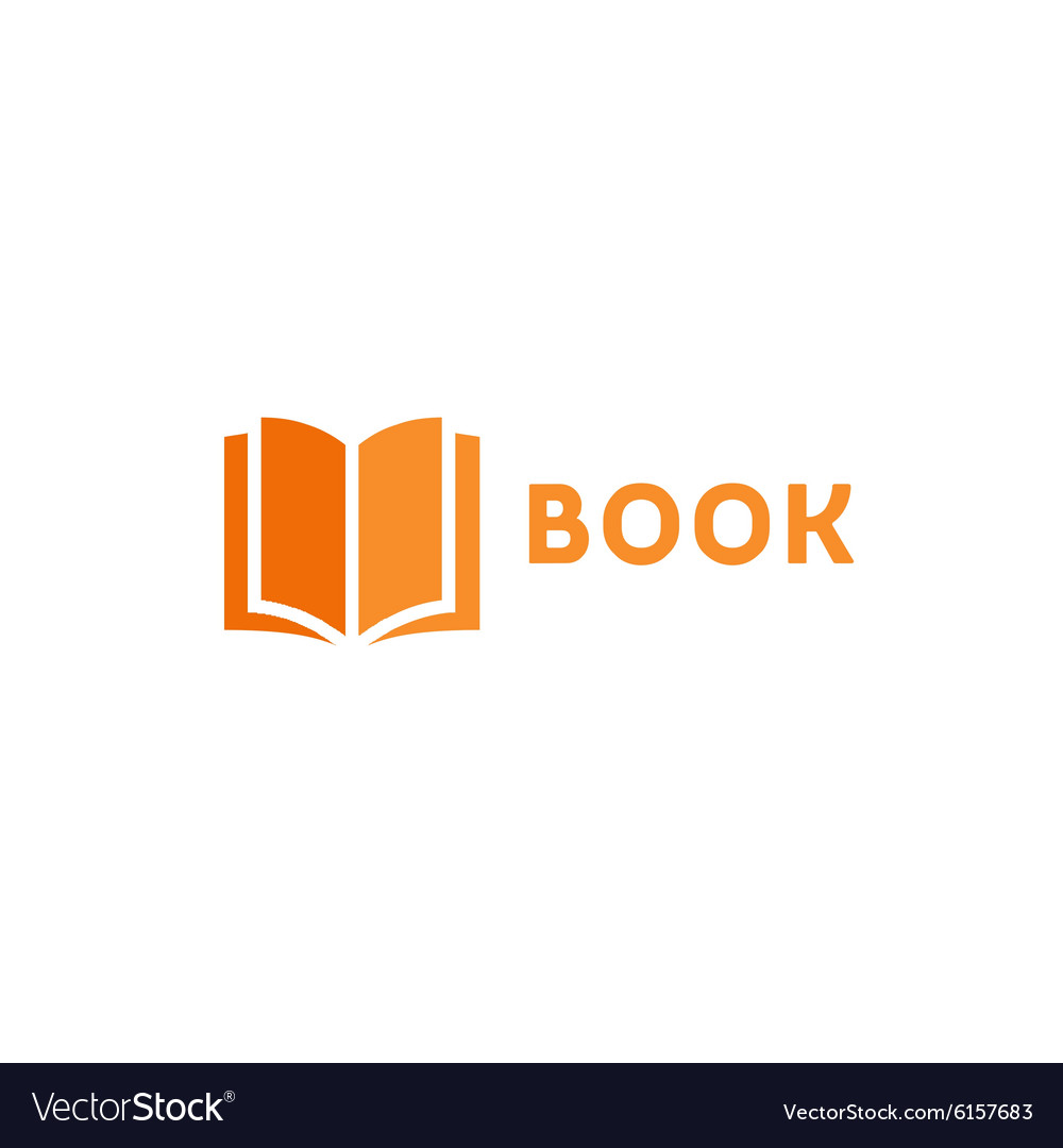 Book page icon logo orange style flat Royalty Free Vector