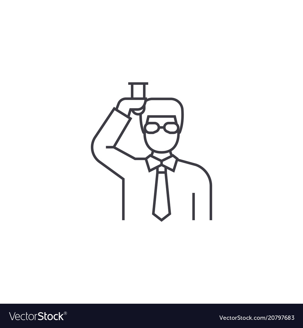 Chemist scientist line icon sign