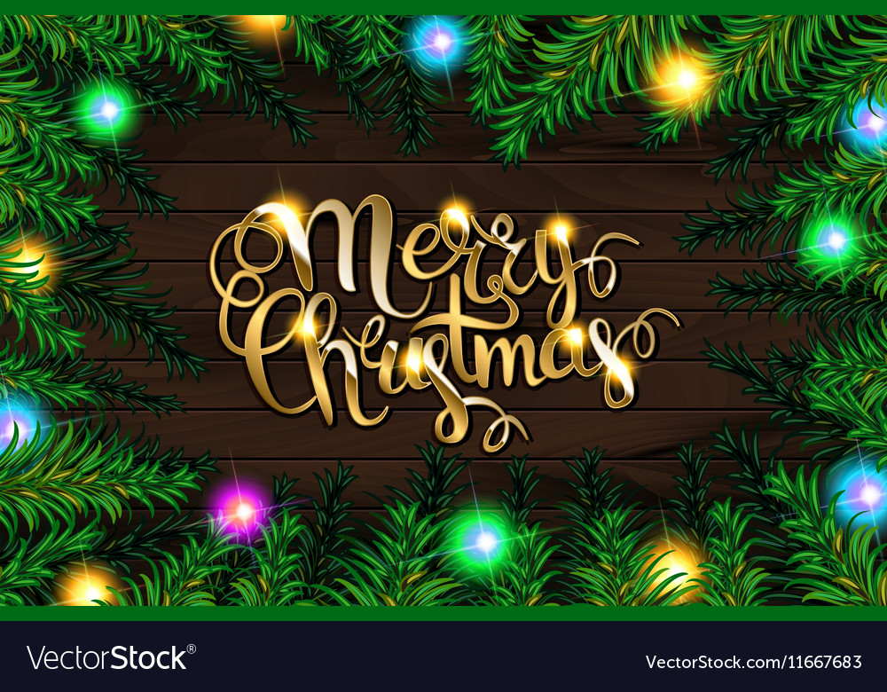 Christmas tree branches border Royalty Free Vector Image