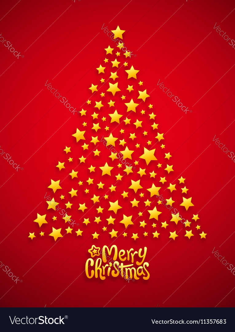 Christmas tree made from stars Royalty Free Vector Image