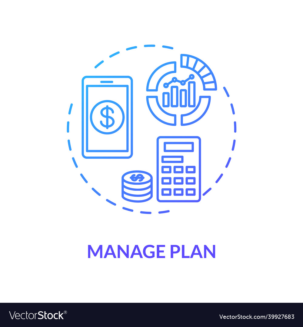 Manage plan blue concept icon internet tariff Vector Image