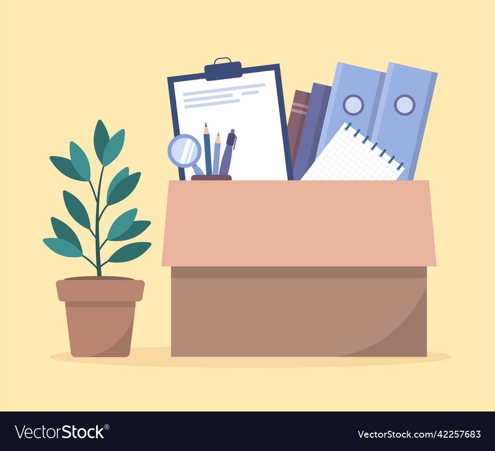 Moving new office concept flat style Royalty Free Vector