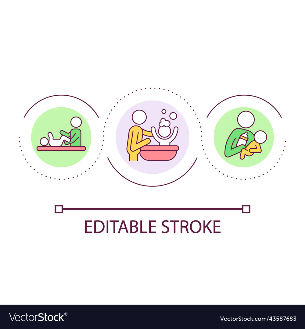 Newborn Baby Care Icon - Loop Concept