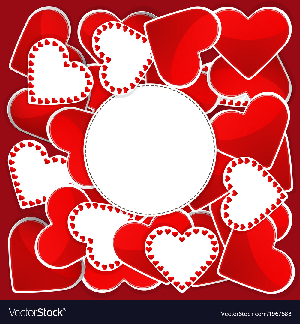 Pattern with white and red hearts