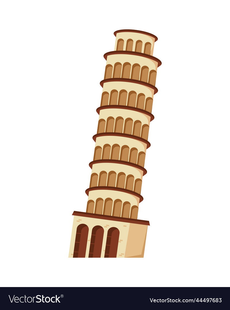 Pizza Tower. Building landmark icon vector 4968791 Vector Art at