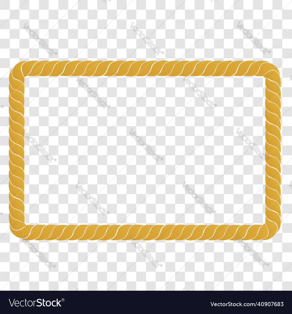 Rectangle frame from golden rope for your element vector image Rectangle frame from golden rope for your element