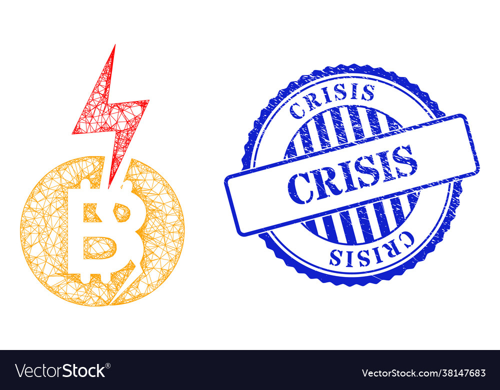 Scratched crisis badge and net bitcoin crash mesh