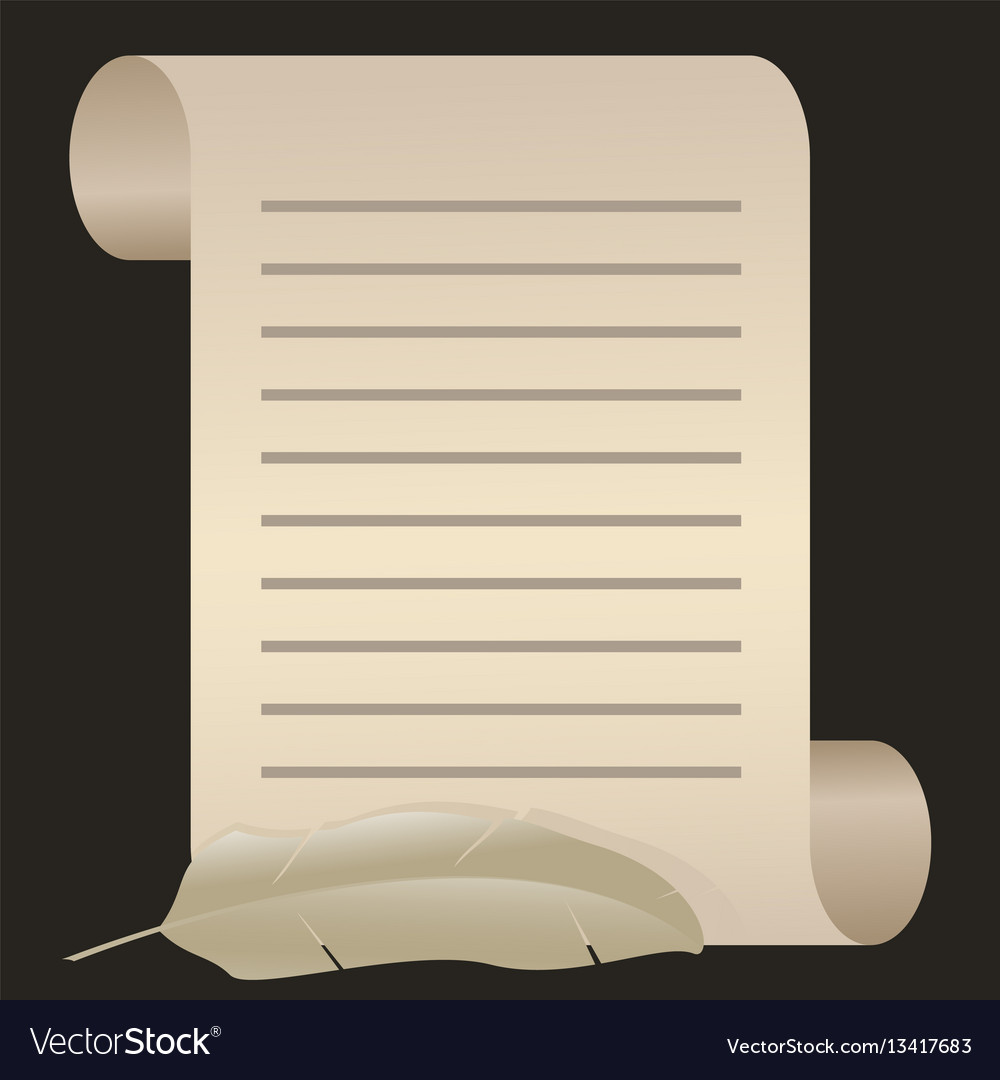 Scroll Feder und die Inschrift vector image Scroll Feder und die Inschrift
