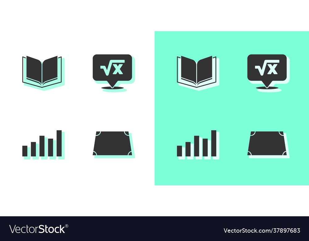Set acute trapezoid shape open book graph vector image Set acute trapezoid shape open book graph