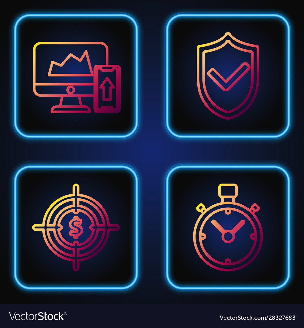 Set line stopwatch target with dollar symbol Vector Image