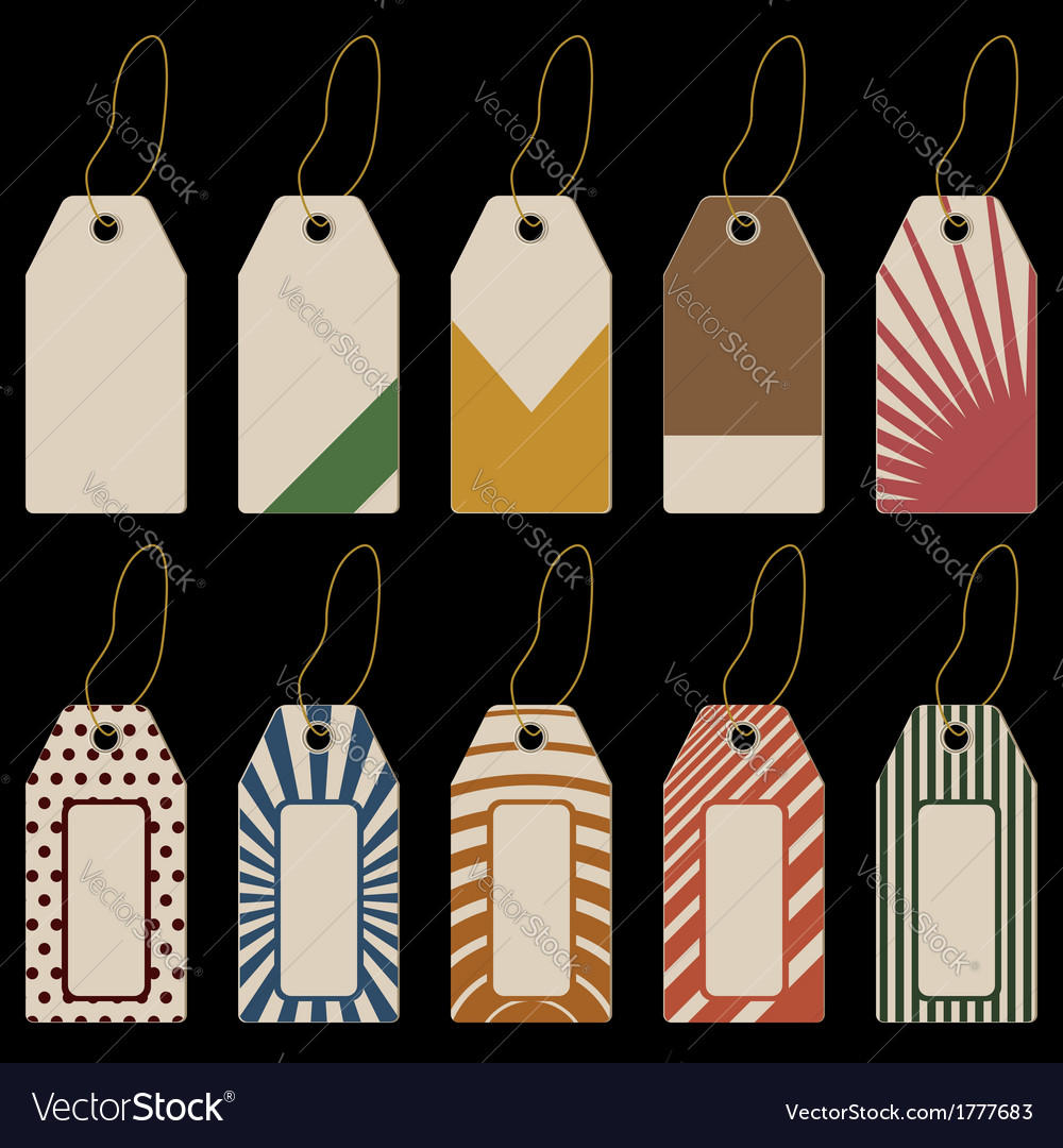 Set of tags with geometrical pattern