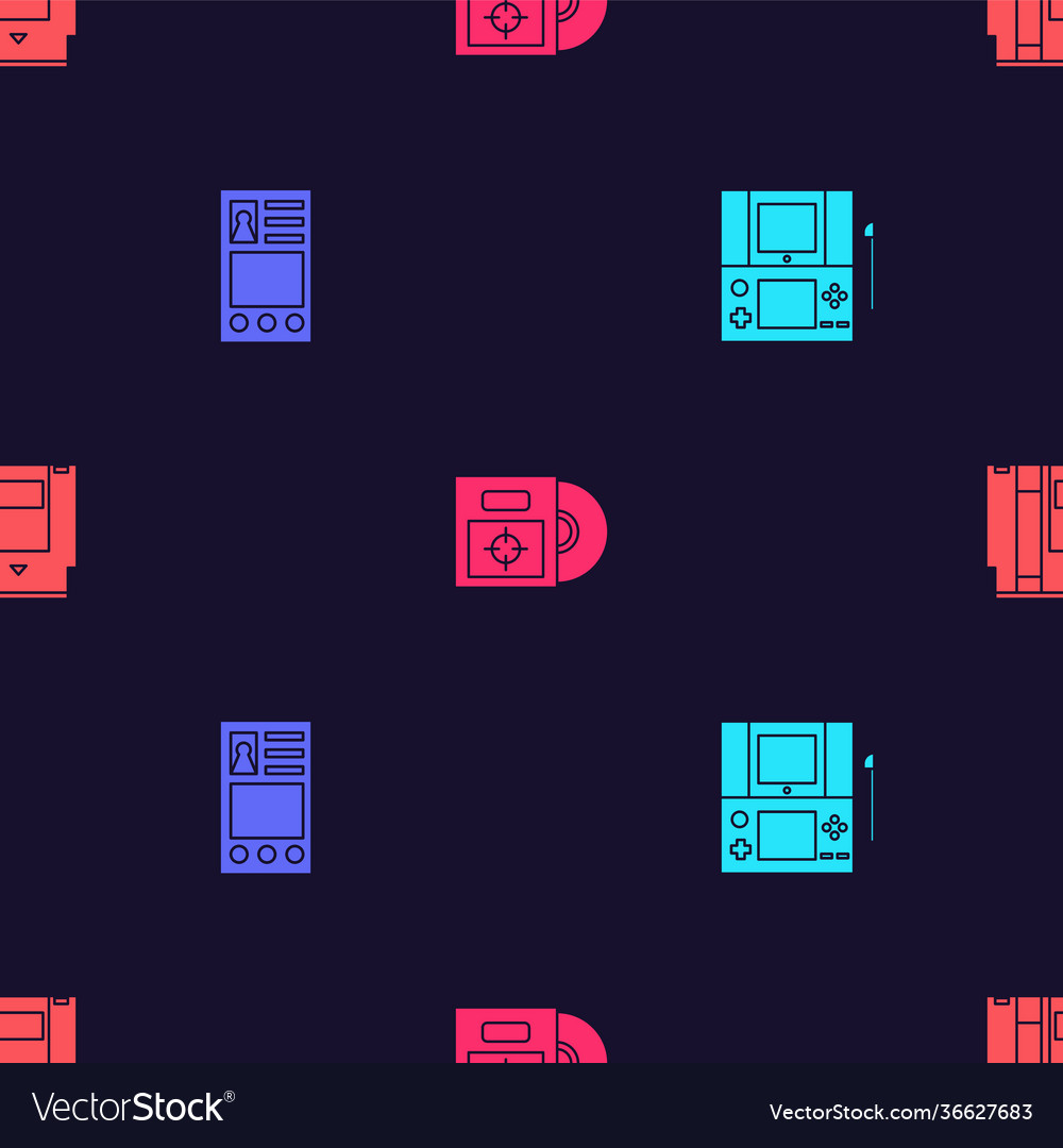Set portable video game console create account vector image Set portable video game console create account